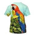 thumbnail image 2 of Graphic Print Tees T Shirt Short Sleeve Floral Tee Shirt Tops Unisex Flowers Tshirt Birds T-shirts Crewneck for Men Women Teens, 2 of 3