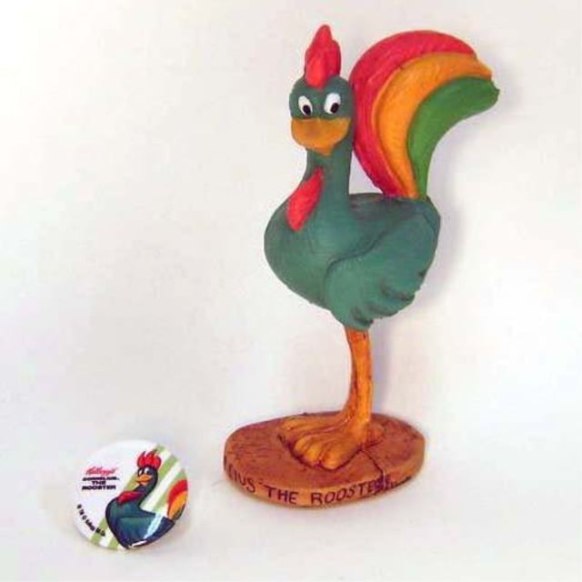 prannoi kellogg's corn flakes mascot cornelius the rooster figurine in