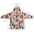 thumbnail image 7 of Orange Basketball Players Pattern Blanket Hoodies for Kids 6-13YR Oversize Wearable Blanket Hoodies for Boys Girls Teens, 7 of 7