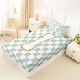 thumbnail image 4 of Feelyou Glitter Print Letter I Twin Sheet Sets for Girls, Buffalo Checkered Bedding for Kids, Green, 3pcs, 4 of 5