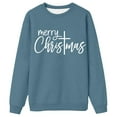 thumbnail image 3 of Merry Christmas Fall Sweatshirt Christian Religious Xmas Shirt Crewneck Pullover Tops (Navy XL), 3 of 3
