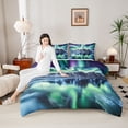thumbnail image 4 of Homewish Gradient Aurora Bedding Comforter Set 2pcs for Female Men Adults,Nature Theme Twin Comforter Sets Microfiber,Abstract Ombre Breathable Bedding Set,Lightweight Room Decor,Reversible, 4 of 8