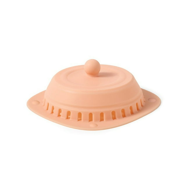 Injueey Colector de pelo de drenaje, fregadero de cocina cuadrado para el hogar, baño, baño, baño, suelo, colador desodorante, cubierta de Juegos de accesorios de baño Rosado