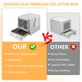 thumbnail image 2 of iFaveorr Enclosed Stainless Steel Cat Litter Box with Lid & Drawer Design for Indoor All Lifestyles Cats, Metal Covered Cat Litter Box, Baffles for Anti-Leakag, with Litter Scoop & Litter Mat, 2 of 7