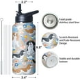 thumbnail image 4 of 32 oz Corgi Water Bottle Cute Dog Tumbler Corgi Gifts Insulated Water bottle with Straws and Flip Lid Stainless Steel Dog Travel Cup, 4 of 6