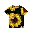 thumbnail image 3 of CCRFTGI Cute Shirts for Girls 10-12 Summer Short Sleeve Sunflower Print Tee Shirts Trendy Loose Comdy Tween Girls Trendy Clothes Crew Neck Shirts Yellow 12-13 Years, 3 of 4