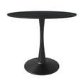 thumbnail image 5 of LeisureMod Round Dining Table Modern 35" Sintered Stone Tabletop with Steel Pedestal Base for Kitchen and Living Room Bristol Series in Black, 5 of 10