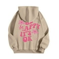 thumbnail image 4 of larppty Puff Print Lettering Oversized Full Zip Hoodie with Pocket - Y2K Preppy Pullover for Women Teens Girls（Beige，S）, 4 of 4