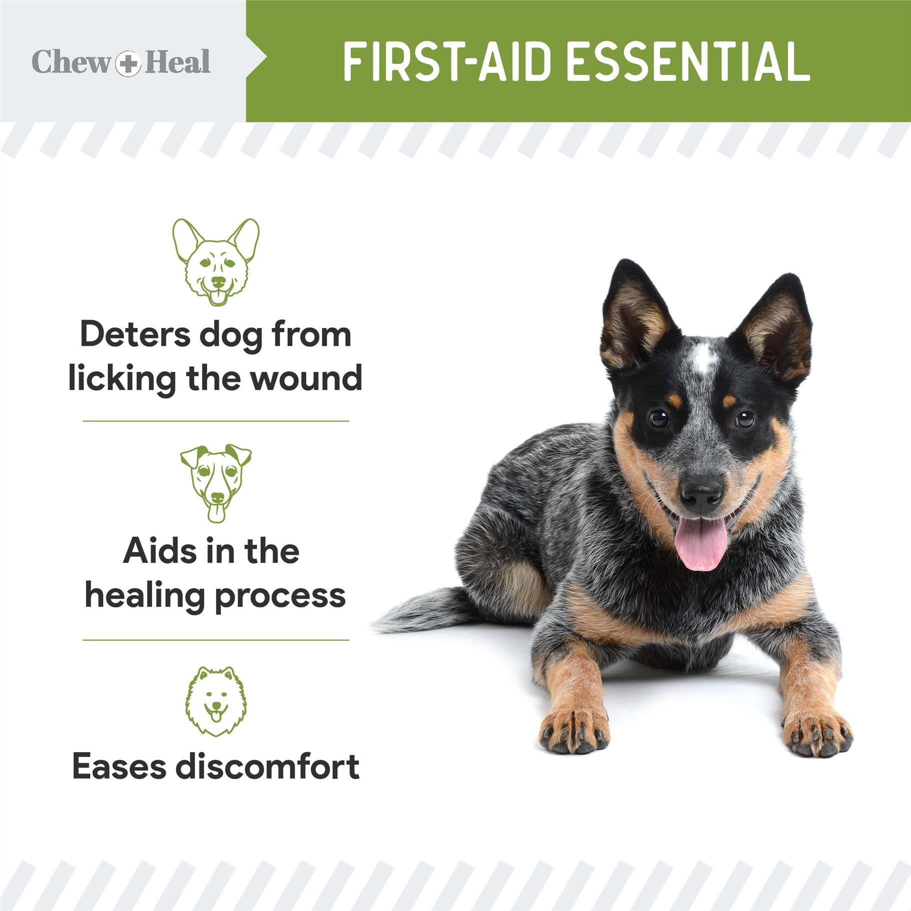 Chew + Heal Pet Liquid Bandage for Dogs and Cats - 4 oz Spray with Aloe - Wound Care for Pets for Cuts, Scrapes, and Stitches