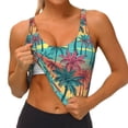 thumbnail image 3 of Picia Hawaii Palms Sports Bra for Women,Padded Strappy Sports Bras Medium Support Yoga Bra with Removable Cups,Running Yoga Bra-X-Large, 3 of 9
