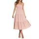 thumbnail image 2 of VISgogo Vestido de Mujer, Color Sólido Sin Mangas Volantes de Una Pieza con Tirante Ajustable para el Hombro para el Verano, S/M/L/XL VISgogo moda, 2 of 7