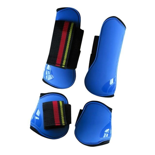 relayinert 4Pcs Horse Tendon for Boots Wraps for Riding Performance Competitions Equestrian Black Blue