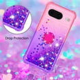 thumbnail image 5 of for Google Pixel 8 Clear Case for Girls Women, Liquid Glitter Sparkle Bling Cute Case with Kickstand Gradient Quicksand Cover for Google Pixel 8 JB Pink Mauve, 5 of 14
