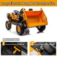 thumbnail image 3 of LUIBAS 24V 4WD 2-Seater XL Kids Ride on Truck Electric Toy Car with Electric Dump Bed, Parents Remote Control Kids Car Tractor Toys Ride-on Dump Truck for Boys and Girls Ages 3+, Yellow, 3 of 6