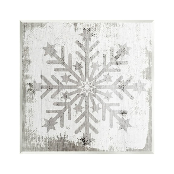 Winter Snowflake Weathered Pattern Holiday Graphic Art Unframed Art Print Wall Art