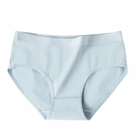 

Xmarks Women s Mid Waisted Cotton Underwear Ladies Soft Full Briefs Panties Blue 110-132lbs（Weight）