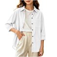 thumbnail image 5 of Smupbvky Corduroy Tops for Girl Collared Button up Shirts with Front Pocket Fall Long Sleeve Dressy Casual Blouses (9-10 Years, White), 5 of 9