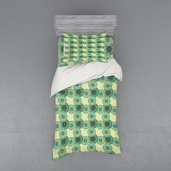 Ambesonne Mandala Bedding Set 3 Pcs, Moroccan Motifs, Twin, Multicolor