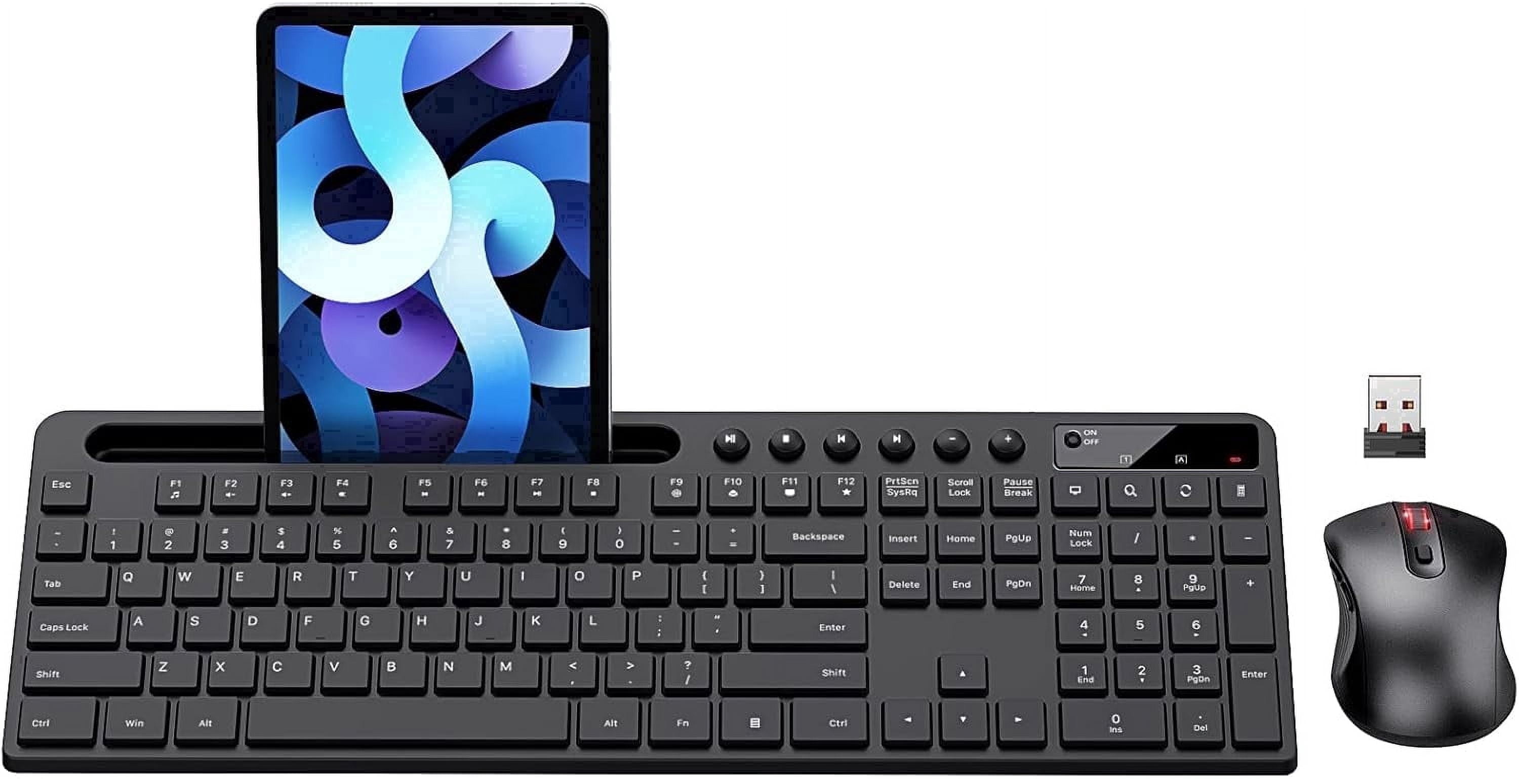 Marvo Wireless Keyboard & Mouse Combo, 2.4GHz, Black