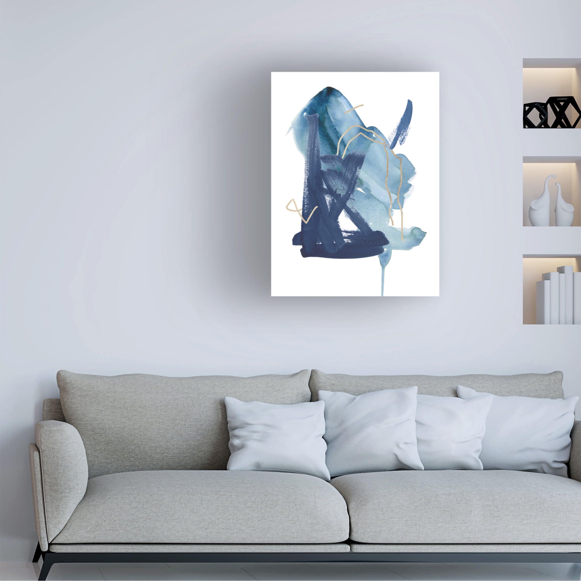 Melissa Wang 'Indigo Collide II' Canvas Art