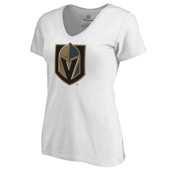 Women's White Vegas Golden Knights Alternate Primary Logo V-Neck T-Shirt