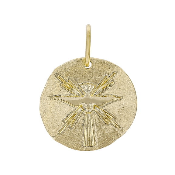 JTV 10K Yellow Gold Holy Spirit Medallion Pendant