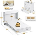 thumbnail image 3 of Advwin Full Size Murphy Bed with Motion Sensor Lights & Charging Station, Foldable Hideaway Murphy Cabinet Bed with Storage, 3 of 13