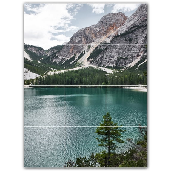 Picture-Tiles.com: Mountains Ceramic Tile Wall Mural WAL500870-34M. 18"W x 24"H using (12) 6" x 6" Ceramic Tiles-Satin Finish