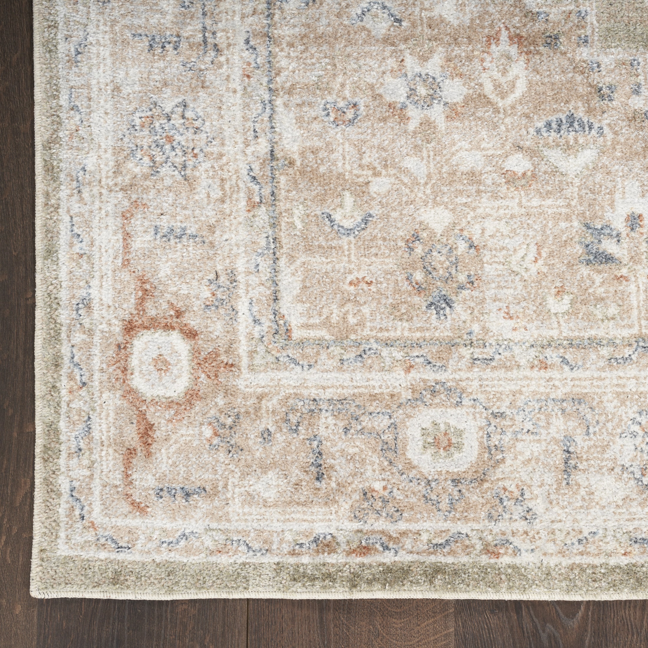Nourison Astra Machine Washable 10' x 14' Sage Multicolor Vintage Indoor Rug