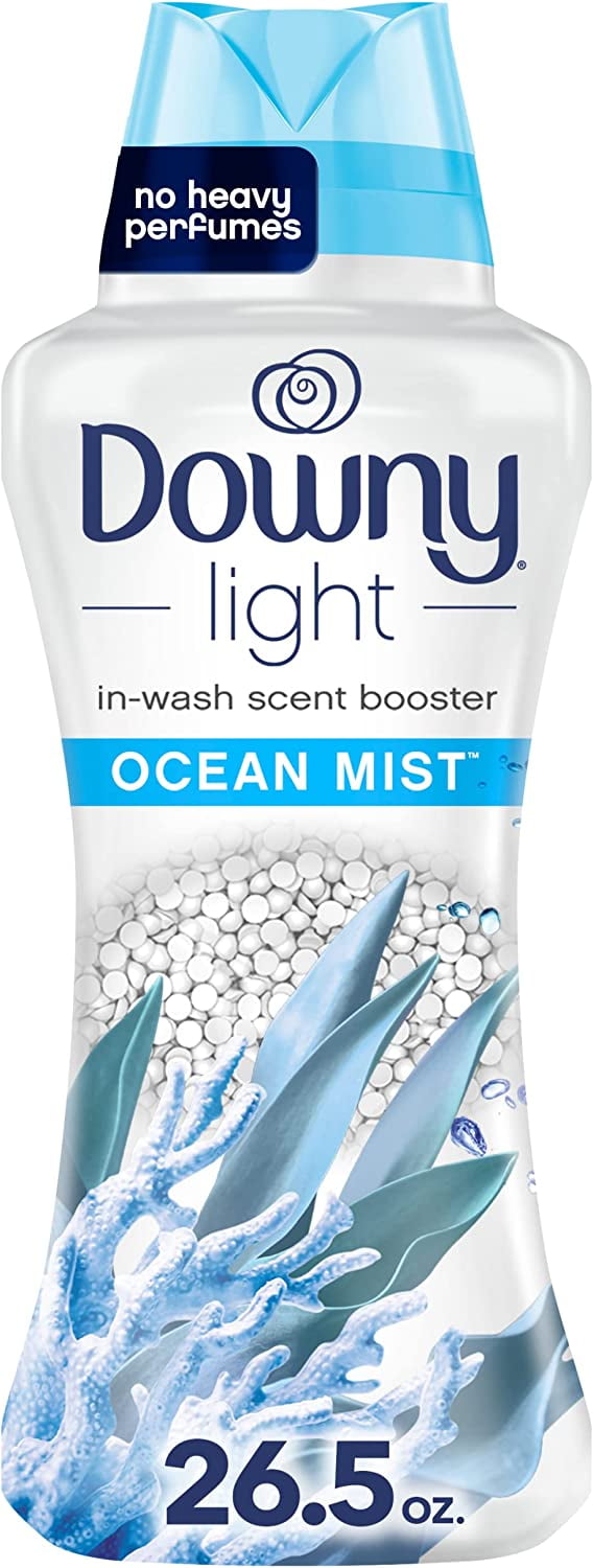 Downy Light Laundry Scent Booster Beads for Washer, Ocean Mist, 26.5 oz, with No Heavy Perfumes