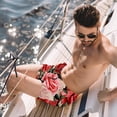 thumbnail image 2 of luoweisi Men's Beach Shorts Quick Dry Swim Trunks with Mesh Lining Roses L, 2 of 5