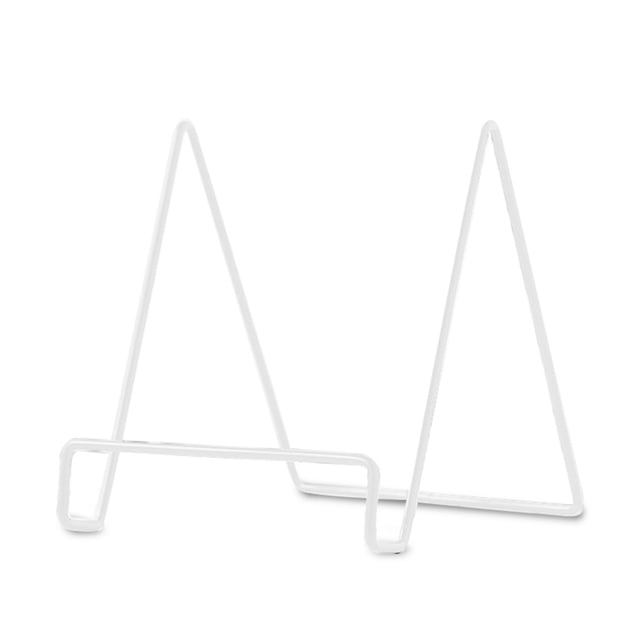 Estante de hierro para manualidades, práctico soporte para libros de estilo Simple, soporte de exhibición, estante exquisito para teléfono de Almacenamiento y organización del hogar Blanco Largo Kearding HA011640-03