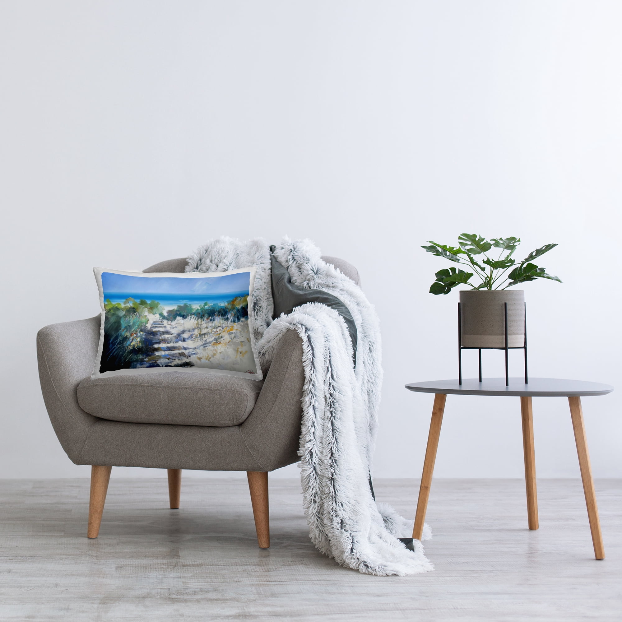 Stupell Industries Beach Steps in Robe Decorative Printed Throw Pillow, design by Craig Trewin Penny