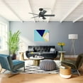 thumbnail image 4 of Hunter 44 inch Indoor Ceiling Fan with LED Light - Black Ceiling Fan with Pull Chain, For Bedroom, Living Room, or Kitchen, Standard Mount, No Remote, 5 Blades - Erling 51707, Matte Black, 4 of 14