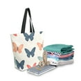 thumbnail image 2 of FORMRS Womens Canvas Tote Bag with Zipper Inner Pocket Shoulder Handbag, Orange Butterflies, 2 of 7