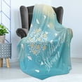 thumbnail image 4 of Bridal Shower Soft Flannel Fleece Throw Blanket, Clear Sunny Summer Sky Birds Flowers Bride Party Celebration, Cozy Plush for Indoor and Outdoor Use, 50" x 60", Sky Blue Cream and White, by Ambesonne, 4 of 5