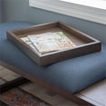 thumbnail image 5 of Linon Nate Wood Navy Upholstered Bench with Removable Storage Tray in Dark Brown, 5 of 12