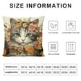 thumbnail image 6 of COMIO  Happy Fall Hello Pumpkin Cat Decorative Throw Pillow Cover Set of 2, Autumn Sunflower Flower Kitty Orange Porch Outdoor Home Decor, Kitten Maple Leaves Farmhouse Couch Cushion Case, 6 of 6