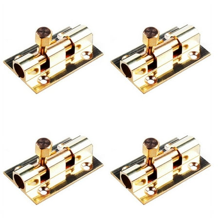 4pcs 1.5-Inch Long Brass Door Latch Sliding Lock Bolt Gold