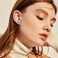 thumbnail image 2 of BNNG Crystal Stud Earrings For Women Ladies' Glamorous Rhinestone Ear Hoops Rose Love Pato Stone Earrings S925 Silver Needle Allergy Prevention Small Sea Heart Earrings Women'S Skeleton Ear Vines, 2 of 9