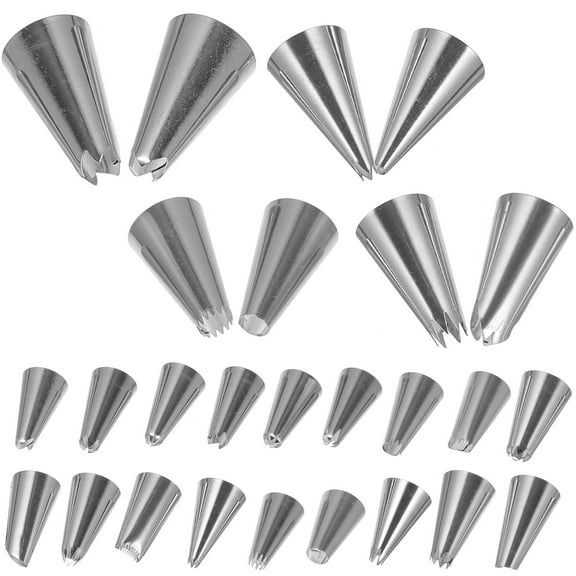 DECORNIJIA 50Pcs Pastry Bag Piping Tips Kit Silver Plastic Hose Food Grade Icing Bags for Cake Decorating