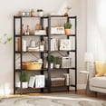 thumbnail image 2 of Costway 2 PCS 5-Tier Bookshelf Bookcase with Metal Frame Dual Anti-Tipping Kits Storage Rack, 2 of 9