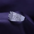 thumbnail image 3 of AFFY 1 Carat Moissanite Diamond Cluster Nugget Men's Wedding Band Ring 14K White Gold over Silver-8, 3 of 7