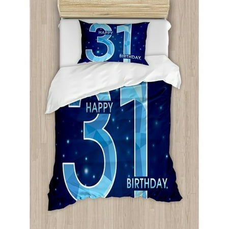 Ambesonne 31st Birthday Decorations Duvet Cover Set Walmart Com