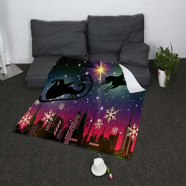 Manta de Sherpa de Navidad, Manta de de Sherpa Súper Suave, Manta Decorativa para Cama, Sofá, Vacaciones 8 perfecl Manta de lana de Navidad