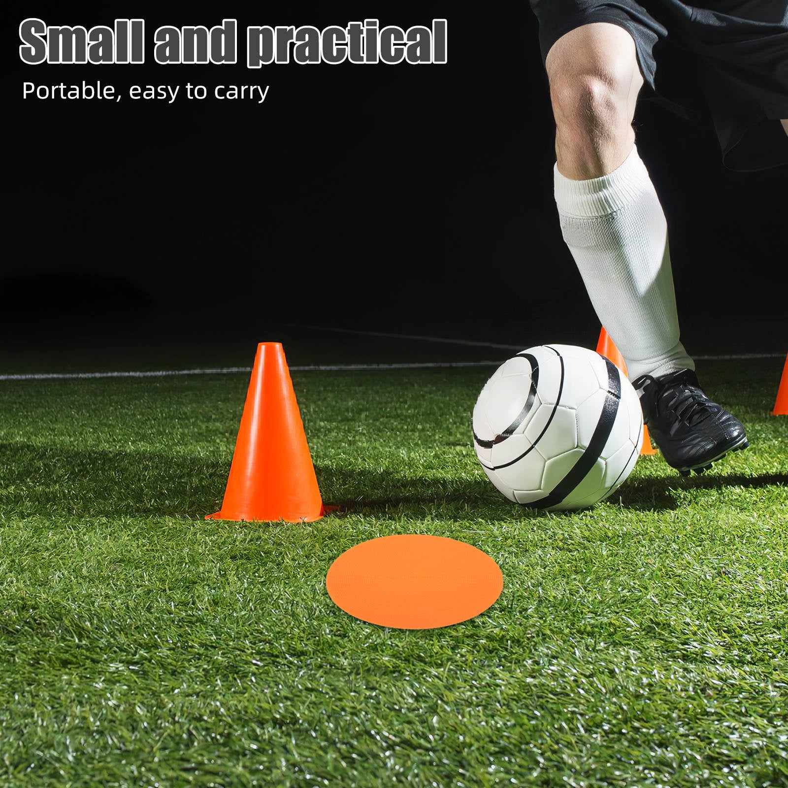 GOOHOCHY 8-Piece Soccer Training Discs Set, Multi-Functional Football Agility Cones for Kids and Adults, Football Practice Equipment