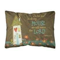 Carolines Treasures VHA3005PW1216 As For Me And My House Fabric Decorative Pillow 12H x16W multicolor