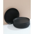 thumbnail image 3 of JoyJolt Mesa 6pc Stoneware 8" Salad plate set - Matte Black, 3 of 8