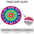 thumbnail image 6 of Colorful Rainbow Tie Dye Spiral Pattern Round Fitted Tablecloth with Elastic Edge,Dining Table Cover Waterproof,Outdoor Round Tablecloth for Camping,Dining,Indoor and Outdoor, 6 of 7