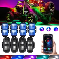 Auxbeam 4-Piece RGB LED Rock Light Kit - Underbody Glow Lights For Trucks, ATVs, UTVs